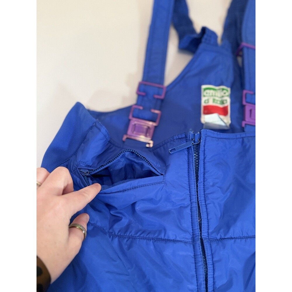 Vintage Emile d’Italia Sunvalley Blue Ski Bib Snow Pants USA L Made in Hong Kong - Picture 12 of 16
